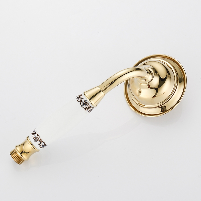 Contemporary Gold Bathroom Faucet Shower with Hand-Held Shower