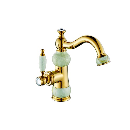 Crystal Home Decorative Gold Bathroom Sink Classic Concrete Mixer Basin Faucets