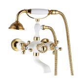 Juno Luxury White Body Clawfoot Bathroom Tub Faucets Hand Shower Spray