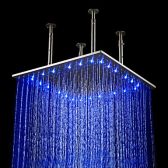 Juno 16 inch Water Powered Multicolor Rainfall Led Brass Shower Head
