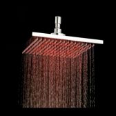 Juno 16 Inch Stainless Steel Square LED Rain Shower Head