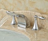 Juno Belem Chrome Finish Dual Handle Widespread Waterfall Sink Faucet