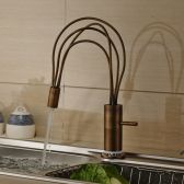 Montreuil Antique Brass Creative Swivel Spout Kitchen Sink Faucet Single Lever Mixer Tap hot and cold water