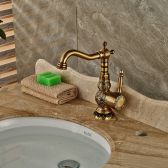 Juno Antique Brass Single Hand Bathroom Mixer Faucet