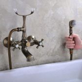 Juno Antique Bronze Clawfoot Tub Filler Faucet With Metal Cross Handles