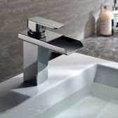 Juno Fort Chrome Finish Brass Body LED Bathroom Sink Faucet