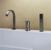 Juno Modern Design Signle Lever Brushed Nickel Bathtub Faucet With Hand Shower