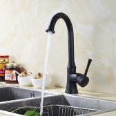 Juno Brushed Black Goose Neck 360-Rotation Single Handle Kitchen Sink Faucet