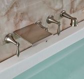 Juno Brushed Bathtub Faucet with Handheld Shower