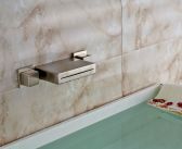 Juno Wall Mount Square Dual Handle LED Bath Sink Waterfall Faucet