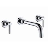 Juno Contemporary Chrome Finish Dual Handle Bathroom Faucet