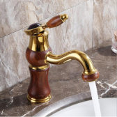 Juno Calabria Rosewood Brass Gold Finish Basin Sink Faucet
