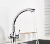 Juno Water Purifing Dual Handle Deck Mount Kitchen Sink Faucet