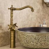 Juno Classical Brass Art Deck Mounted Bathroom Sink Faucet