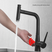 Juno Pull Out Kitchen Faucet Black Commercial Deck Mount Kitchen Sensor Faucet