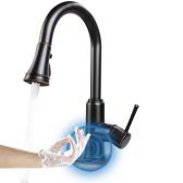 Juno Pull Out Kitchen Faucet Black Commercial Kitchen Faucet Motion Sensor Control