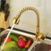 Juno Gold Finish Rotary Basin Kitchen Sink Faucet
