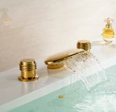 Juno Dual Handle Gold Finish / Oil Rubbed Bronze Finish Waterfall Bath-Tub Faucet