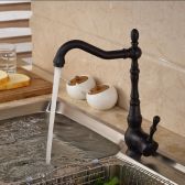 Juno Classic Deck Mount Single Handle Rotation Blackened Bronze Kitchen Sink Faucet
