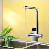 Juno Napoli Modern Chrome Finish Solid Brass Electronic Thermostatic Digital Kitchen Faucet Mixer