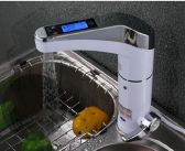 Juno Digital White Deck Mount Electric Single Handle Kitchen Faucet