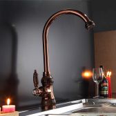 Juno Elegant Rose Marble Kitchen Faucet With Single Handle