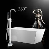 Juno Floor Mounted Clawfoot Tub Filler Shower with Hand