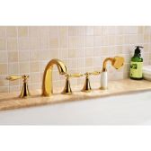 Juno Gold Finish Bathtub Faucet Handheld Shower Mixer