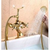 Juno Golden Vintage Deck Mounted Clawfoot Tub Filler Faucet