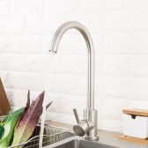 Juno Rotatable Brushed Nickel Single Handle Kitchen Sink Faucet