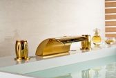 Juno Buenos Gold polished Bathroom Sink Faucet And Mixer Tap for Bathtub