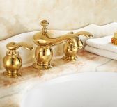 Juno Ivory Dual Handle Mixer Tap Gold bathroom Faucet