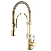 Juno Gold Kitchen Faucet With Sprayer