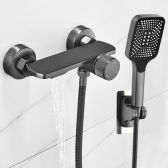 Juno Wall Mount Waterfall Bath-tub Faucet Single Handle with Handheld Shower