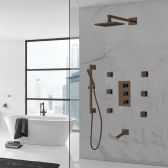 Juno Designer Bronze Rain Shower Systems with Body Massage Shower