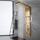 Juno Gold Rain Shower Panel with Handheld Shower