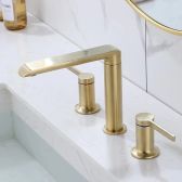 Juno New Luxury Widespread Bathroom Sink Faucet Solid Brass Body Deck Mount
