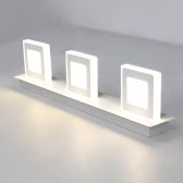 Juno New 3 Square White Wall Mount LED Lighted Mirrors For Makeup