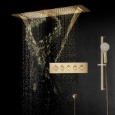 New Juno 4 Function Super Luxury LED Gold Shower System with Thermostatic Shower Mixer
