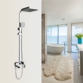 Juno Overhead Contemporary Chrome Rainfall Single Handle Bathroom Shower With Handheld Shower