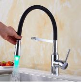 Juno Pull Down Chrome Finish Single Handle Kitchen Sink Faucet