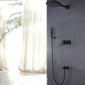 Juno Rain Waterfall Mixer Wall Mount Bathroom Shower with Handheld Shower 