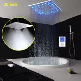 Juno 20 Inch Digital Display LED Ceiling Mounted Rain Shower Head With Body Spray