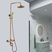 Juno Roman Brass Shower Head and Hose With Hand Held Shower and Tub Spout