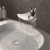 Juno Kayla Chrome Finish Waterfall Bathroom Sink Faucet