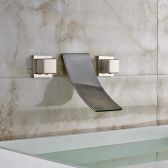 Juno Kayla Widespread Bathtub Waterfall Faucet Brushed Nickel