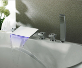 Juno Hand-Shower and Waterfall LED Bath-Tub Faucet