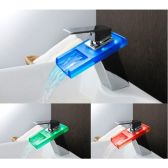 Juno LED Glass Multiple Color Changed Bathroom Basin Sink Faucet
