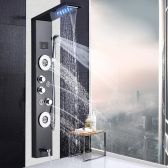 Juno Shower Wall Panels with Water Powered LED Lights - Hand Shower 