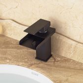 Juno Mendoza Oil Rubbed Bronze Deck Mount Waterfall Bathroom Sink Faucet